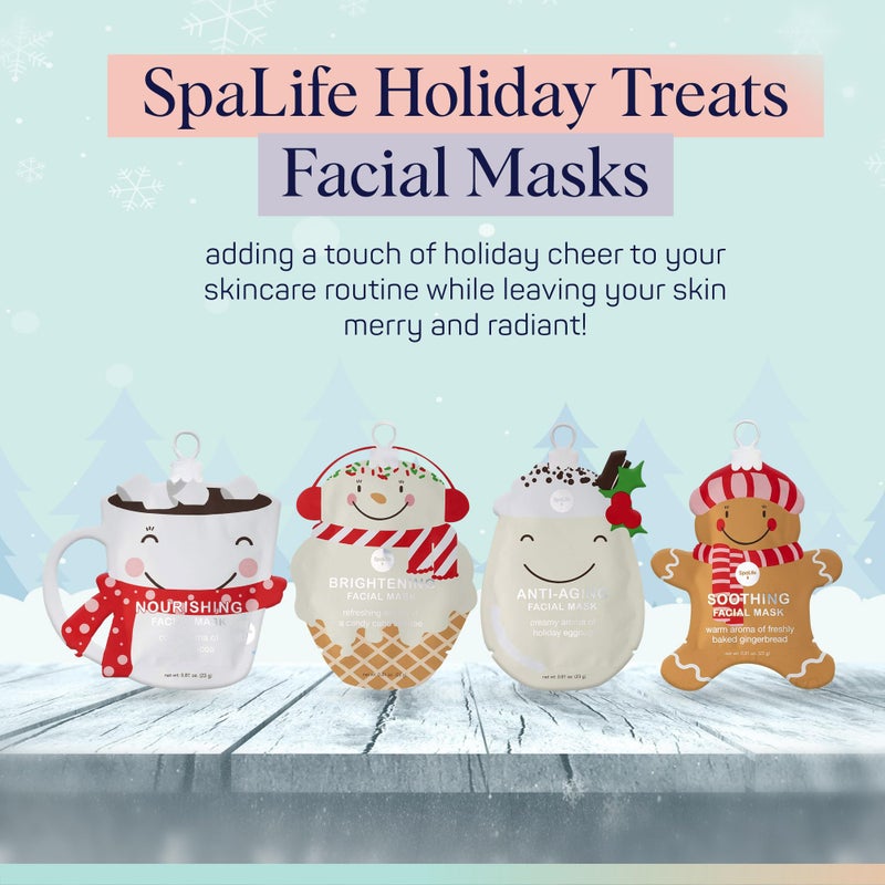 SpaLife Beauty Holiday Treats Christmas Face Mask Bundle | Korean Facial Mask | Hydrating, Soothing and Moisturizing Sheet Mask Set | Stocking Stuffers for Women | Bulk Christmas Gifts | 12 Pack - Image 5